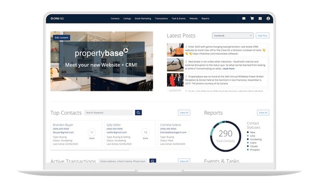 Propertybase GO Homepage Dashboard Experience