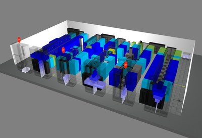 Thermal Map of Data Hall in Digital Realty’s West Drayton Data Centre, London, UK.