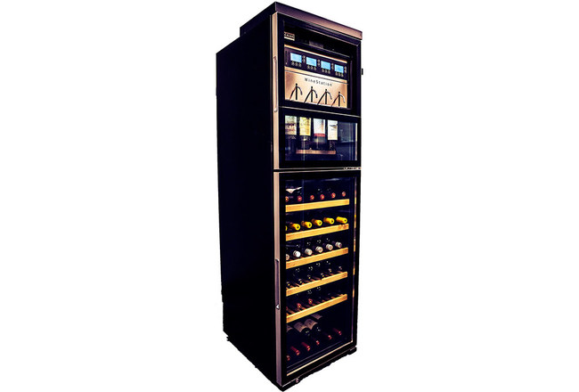 Pictured is the coller and Wine Station Combo. It holds 80 bottles and the 4 open wines for the Wine Station.