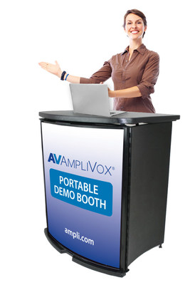 The AmpliVox Portable Demo Booth is a simple yet powerful way to promote products and services and enhance company image.