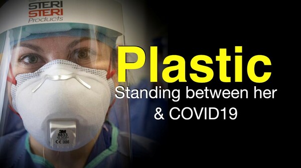 Plastic Standing between her & COVID19 (CNW Group/Coalition of Concerned Manufacturers and Businesses of Canada)