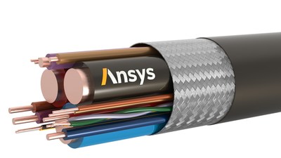 Typical wiring harness bundle with twisted conductors and braided shield