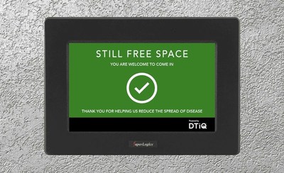 DTiQ's occupancy management solution virtually calculates occupancy rate within a location, alerts employees and customers entering through a digital display.