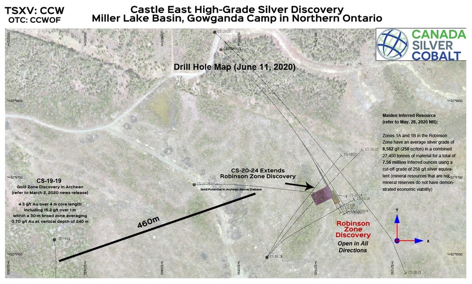 Drill Hole Map (Figure 3) (CNW Group/Canada Silver Cobalt Works Inc.)