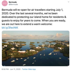 Bermuda Announces Plan to Reopen to Air Travellers Starting July 1