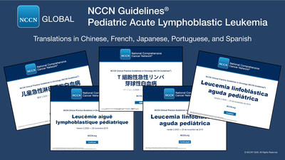 Traduções da NCCN Guidelines para leucemia linfoblástica aguda pediátrica para chinês, francês, japonês, português e espanhol.