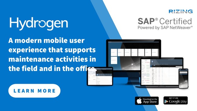 Rizing Hydrogen Mobile User Experience Achieves Sap Certification As Powered By Sap Netweaver And Integrated With Sap S 4hana