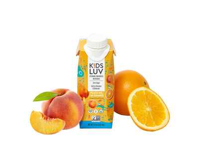 Peach Me, I'm Orange is the newest flavor from KidsLuv, the vitamin enhanced, zero sugar kids’ beverage that has nine essential Vegan vitamins and minerals, only 10 calories and 2g carbs in each serving, is 100% clean labeled, Certified Non-GMO, Vegan, Kosher and Gluten-free, and packaged in an 8 oz. recyclable, resealable, straw-free drink carton
