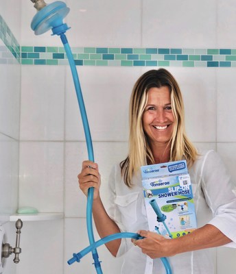 Lisa Lane, Inventor of the Rinseroo, a patented slip-on shower attachment hose, is re-inventing the way we rinse, clean and bathe.