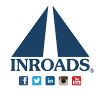 INROADS logo and social media.  www.INROADS.org . (PRNewsFoto/INROADS Inc.)