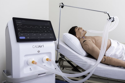The CAE Air1 ventilator connected to a CAE patient simulator (CNW Group/CAE INC.)