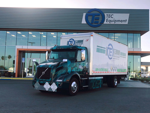 The first pilot Volvo VNR Electric truck has been deployed as part of the Volvo LIGHTS project, and is being utilized by Volvo Trucks’ dealership TEC Equipment for local parts distribution in Southern California.