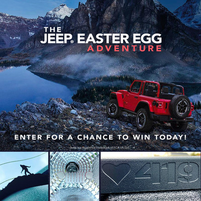Jeep® brand gives owners, fans and followers the opportunity to create the next “Easter egg” to hide on a future Jeep model, with ultimate chance for one to win a brand new Jeep brand vehicle