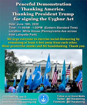 East Turkistan Government in Exile Applauds President Trump for Signing the Uyghur Act