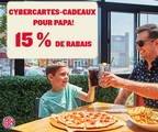 Réduction de 15 % sur les cybercartes-cadeaux Boston Pizza pour la fête des pères!