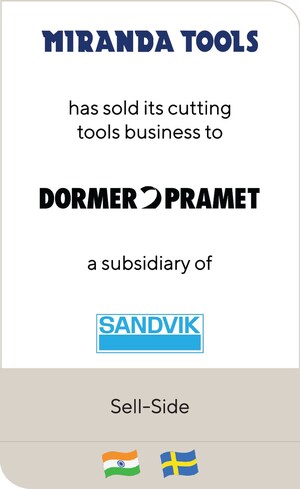 Miranda Tools has agreed to sell its high-speed steel cutting tools business to Dormer Pramet