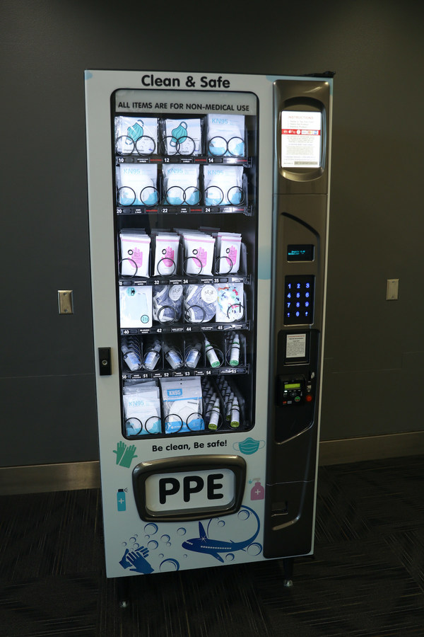 Ontario International Airport has add PPE vending kiosks for air travelers.