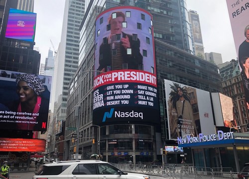 AdQuick rick rolls times square
