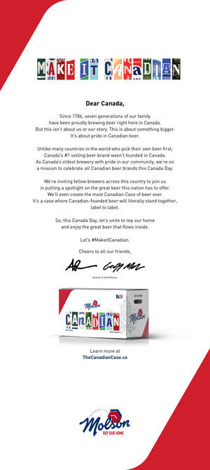 Molson Canadian on a mission to spotlight all Canadian-founded beer brands, encouraging Canadians to #MakeitCanadian this Canada Day