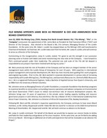 FILO MINING APPOINTS JAMIE BECK AS PRESIDENT & CEO AND ANNOUNCES NEW BOARD COMPOSITION (CNW Group/Filo Mining Corp.)