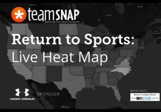 TeamSnap released new data that shows an estimated 70% of U.S. youth and recreational team sports activities have returned or are set to return in the coming month. Real-time data and the latest trends are available to the sports community via TeamSnap’s new Return to Sports interactive national heat map
