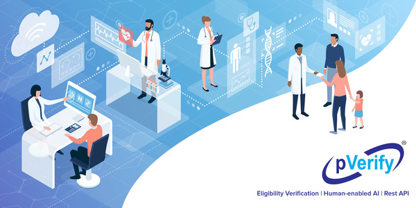 pVerify's best-in-class patient eligibility verification, human-enabled AI and Rest API insurance verification solution for healthcare - medical offices, clinics, ophthalmology, optometric, podiatry, dermatology, DME, cardiology, ambulatory practices, healthcare software, EMR software, and related areas