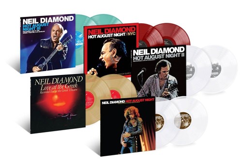 On August 7, 2020, celebrate some of Neil Diamond’s most electrifying live performances with the release of his 5 Hot August Night albums as a 2 LP black and limited-edition color vinyl set. The iconic performer’s mastery combined with the palpable excitement of the crowd are evident throughout the Hot August Night canon, which includes Hot August Night, Love At The Greek and Hot August Night II as well as Hot August Night III, and Hot August Night/NYC, available on vinyl for thE first time ever