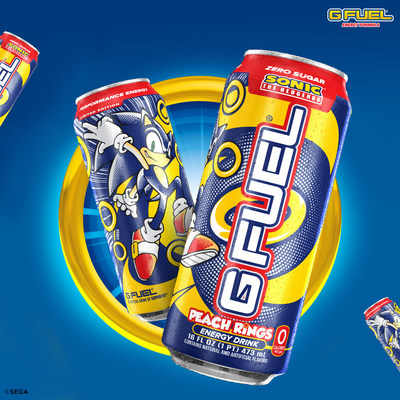 G FUEL, The Official Energy Drink of Esports, is teaming up with SEGA of America, Inc. to launch a new kind of power-up for Sonic fans: Sonic's Peach Rings ? available to purchase for U.S. customers in 16 oz G FUEL Cans at gfuel.com on August 12, 2020.