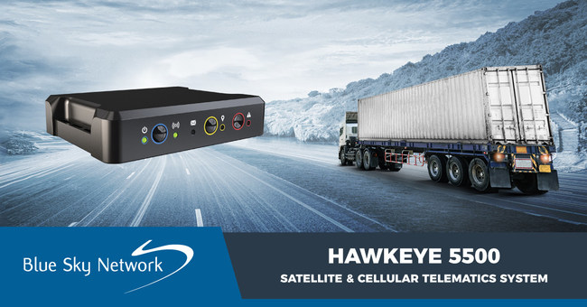 The HawkEye 5500 is a real-time vehicle tracking and telematics solution from Blue Sky Network.