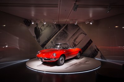 Reopening today in celebration of the brand's 110th anniversary, the Alfa Romeo Museum in Arese, Italy, houses more than 200 historic vehicles, including the 1600 Spider "Duetto" from 1966.