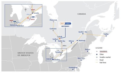 Appendix 1 - Location Map - First Cobalt Refinery (CNW Group/First Cobalt Corp.)