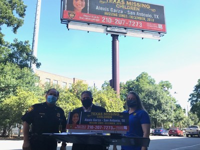 Photos of Alexis Garza will be displayed on digital billboards throughout the San Antonio region.