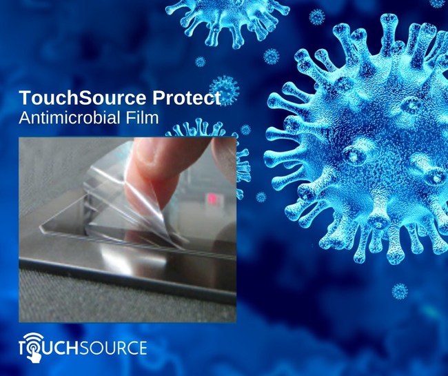 Antimicrobial films for digital directories, digital signage and kiosk touch screens