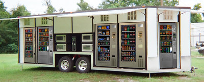 VendaMarts is the first automated market on wheels delivering convenience to the masses where they live and work. VendaMarts 24' kiosk has up to 34 revenue streams packaged within 190 square feet and can be operated 24/7/365 in an unattended environment. Take-down and set-up are fast and easy, requiring a single person. VendaMarts is a customizable turnkey business. Why wait for customers to come to you when you can bring the products to them!