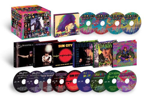 Little Steven will release the eagerly awaited CD/DVD edition of his acclaimed career-spanning box set, ‘RockNRoll Rebel – The Early Work (Wicked Cool/UMe).’ The 13-disc set collects all of the Rock & Roll Hall of Famer’s solo records between 1982 and 1999 with 3 concert DVDs and four discs of bonus tracks.