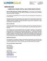 Lundin Gold Share Capital and Voting Rights Update (CNW Group/Lundin Gold Inc.)