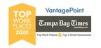 Vantagepoint AI Named Top 3 Small Business Workplace In Tampa Bay