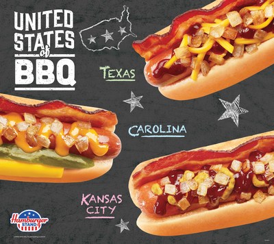 Celebrate BBQ season at Hamburger Stand! Our three saucy new United States of BBQ Dogs are going to take your taste buds on a national flavor tour. Swing by your nearest Hamburger Stand today and experience them for yourself.