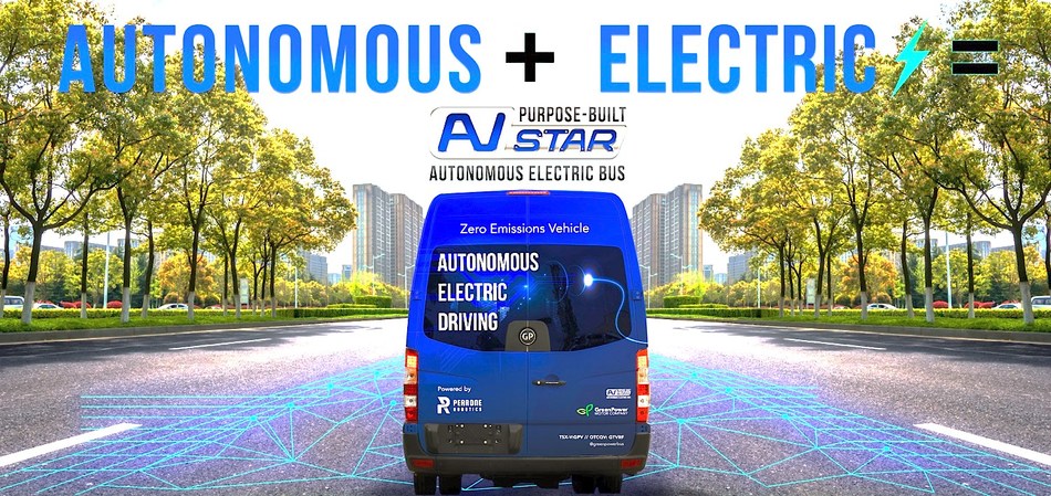 GreenPower's EV Star integrating Perrone Robotics components for Jacksonville's autonomous transit network.