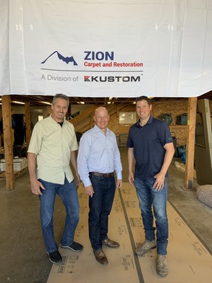 Pictured from left to right: Mike Whalen, President, Northwest Region ? Kustom US, Andrew Zavodney, CEO - Kustom US, and Paul Little ? Owner, Zion Restoration.