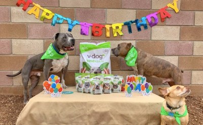 Leading plant-based dog food company v-dog celebrates its 15th birthday during the fourth annual Vegan Dog Month in July.