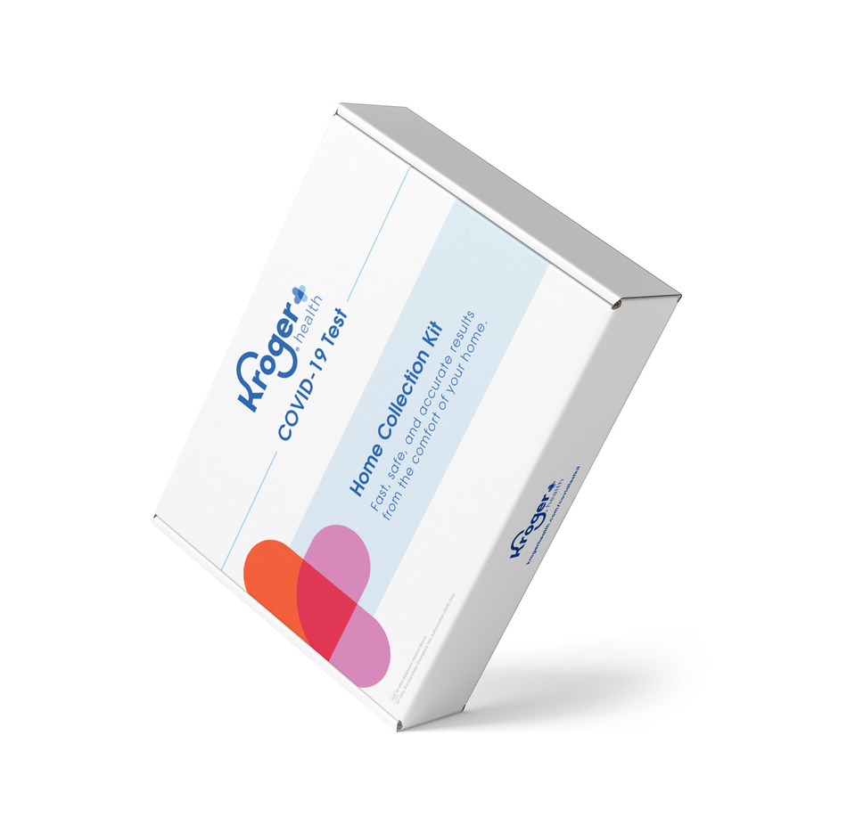 Kroger Health COVID-19 Test Home Collection Kit. Samples will be processed by Gravity Diagnostics, CLIA Laboratory headquartered in Covington, Kentucky.