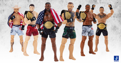Jazwares launches collectible action figure line featuring UFC champion fighters Donald Cerrone, Khabib Nurmagomedov, Jon Jones, Conor McGregor, Daniel Cormier, and Max Holloway.