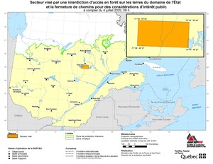 Incendies de forêt - Modification du territoire de l'interdiction d'accès en forêt sur les terres du domaine de l'État et de la fermeture de chemins