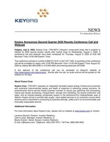 Timing of Second Quarter 2020 Results and Conference Call (CNW Group/Keyera Corp.)