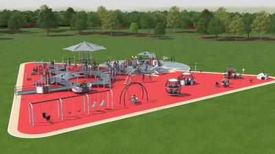 Parc Julie-Hamelin - Un nouveau terrain de jeu entièrement inclusif dans Saint-Michel offert par la Fondation Bon Départ de Canadian Tire