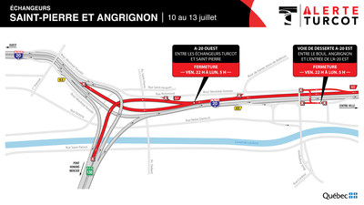 Entraves - changeurs Saint-Pierre et Angrignon (Groupe CNW/Ministre des Transports)