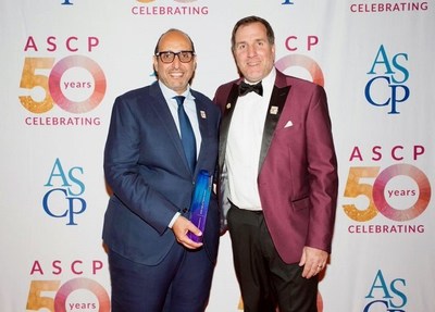 Avanir Pharmaceuticals President and CEO Wa’el Hashad and ASCP Chief Executive Chad Worz, PharmD celebrated ASCP’s 50th anniversary at the Richard S. Berman Memorial Leadership Awards reception in Grapevine, TX.