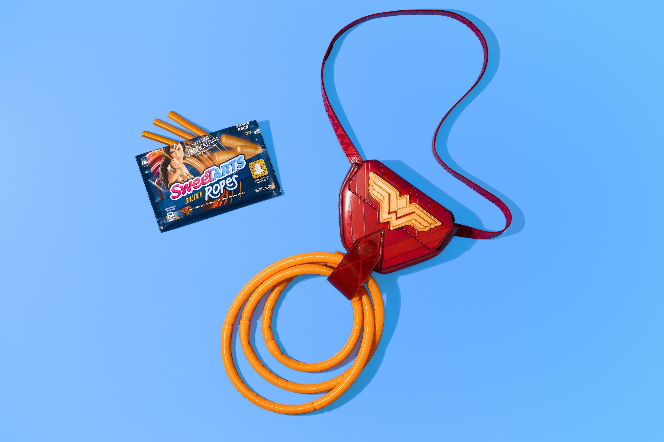 Sweetarts Celebrates Wonder Woman 1984 Partnership With Exclusive Candy Dispenser For Brand S Limited Edition Golden Ropes
