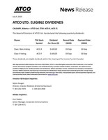 ATCO Ltd. Q3-2020 Eligible Dividends (CNW Group/ATCO Ltd.)